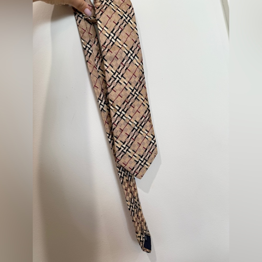 Burberry London plaid and checks print classic mens tie - Picture 11 of 11